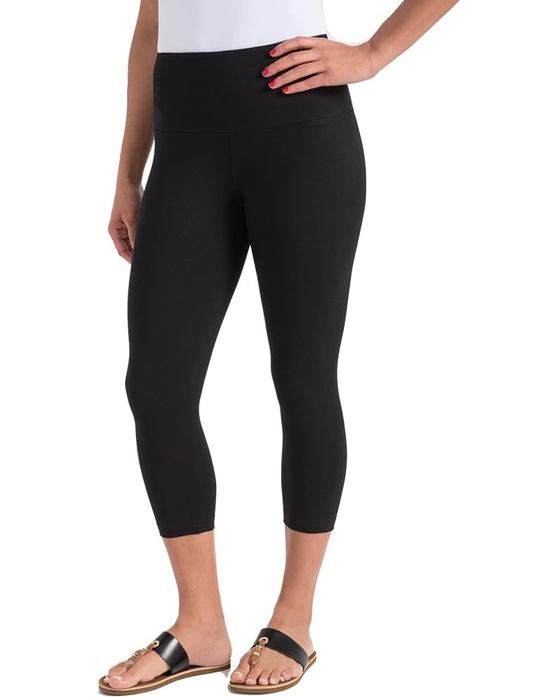 Women's Cotton-Blend Capri Legging Black $25.20 Leggings