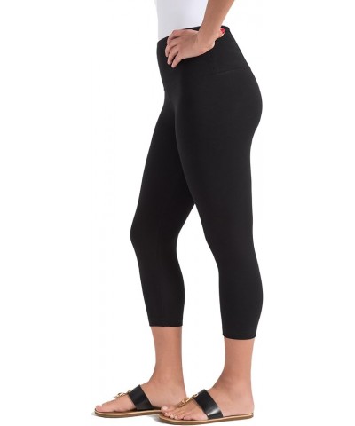 Women's Cotton-Blend Capri Legging Black $25.20 Leggings