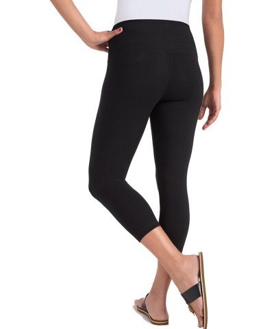 Women's Cotton-Blend Capri Legging Black $25.20 Leggings