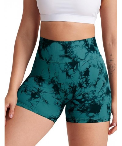 Women High Waist Workout Yoga Gym Smile Contour Seamless Cycling Shorts… 2 Tie Dye Blue Green $16.23 Activewear