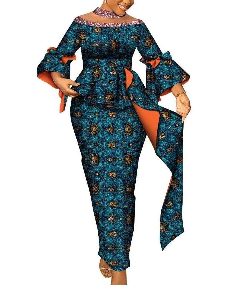 African Clothes for Women Two Piece Set Floral Print Ankara Dashiki Top and Skirt Suit Plus Size African Evening Clothing C3 ...