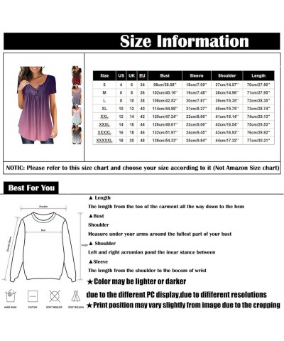 Sexy Tops for Women Plus Size Loose Gradient Shirt Short Sleeve Summer Top Tunic Button V-Neck Blouse Tees 09-multicolor $5.6...