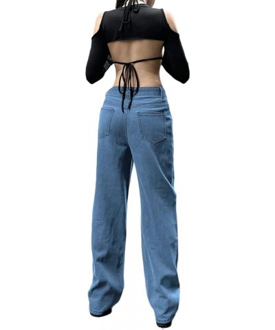 Y2K Baggy Jeans Star Patch Wide Leg Denim Pants Alt Emo 90s Grunge Aesthetic Streetwear Vintage Harajuku Y2K Clothing M $16.1...