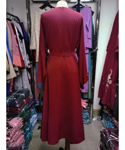 Women Chiffon Muslim Dress Islamic Abaya Dubai Robe Middle East Prayer Dress Open Front Flowy Maxi Cardigan Dress Khaki2 $12....