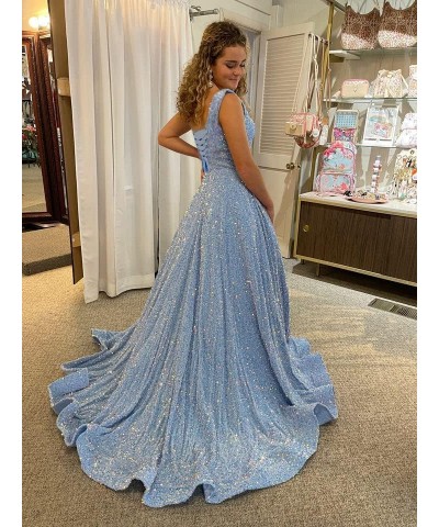 Sparkly Sequins Plus Size Prom Dresses with Pockets Slit One Shoulder Prom Party Gowns A Line Formal Ball Gowns Peach $38.40 ...