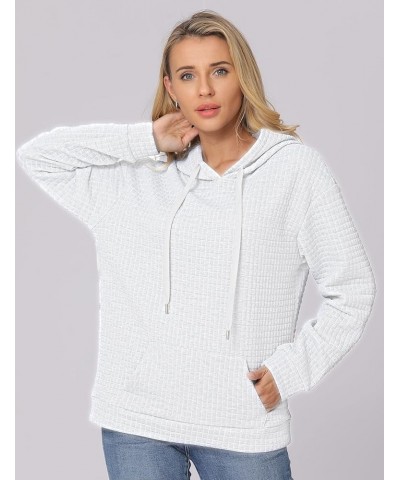 Womens Waffle Hoodie 2023 Fall Fashion Casual Loose Hooded Drawstring Trendy Pullover Sweatshirt with Pocket White $7.94 Hood...