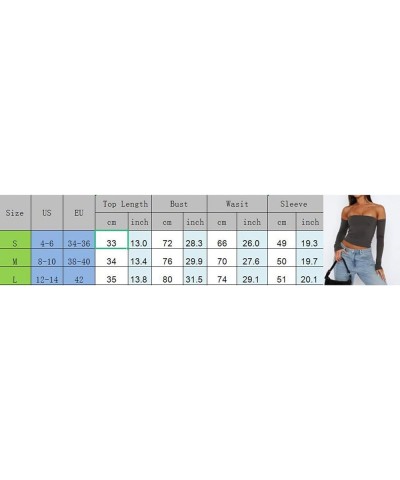 Elegant Off Shoulder Crop Top for Women Long Sleeve Slim Going Out T-Shirt Y2K 90s Vintage Harajuku Tees Streetwear E Black O...