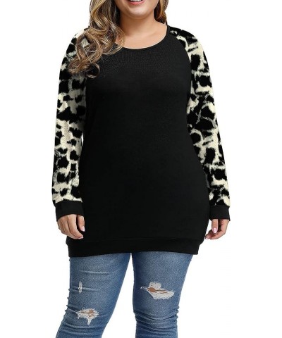 Womens Plus Size Sweater Fall Lightweight Pullover Sweaters Long Sleeve Tops Tunic P223 Leopard Print Light Yellow Sleeve $8....