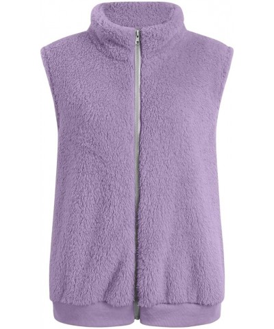 Fuzzy Fleece Jackets for Women Sleeve Thick Warm Hooded Cardigan Coat Warm Hooded Zip Up Fuzzy Womens Winter Women'S 1-purple...