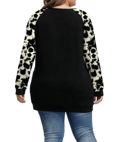 Womens Plus Size Sweater Fall Lightweight Pullover Sweaters Long Sleeve Tops Tunic P223 Leopard Print Light Yellow Sleeve $8....