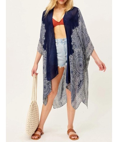 Women Summer Bikini Kimono Bathing Suit Cover Ups for Swimwear E Blue\u2002Ribbon $13.31 Swimsuits