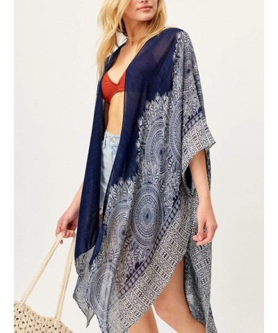 Women Summer Bikini Kimono Bathing Suit Cover Ups for Swimwear E Blue\u2002Ribbon $13.31 Swimsuits