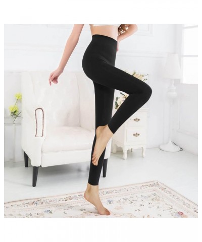 Stirrup Leggings for Women Plus Size Thermal Tummy Control Tights Fleece Lined Seamless High Waist Workout Pants A02black $6....