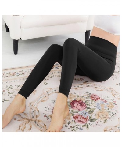 Stirrup Leggings for Women Plus Size Thermal Tummy Control Tights Fleece Lined Seamless High Waist Workout Pants A02black $6....