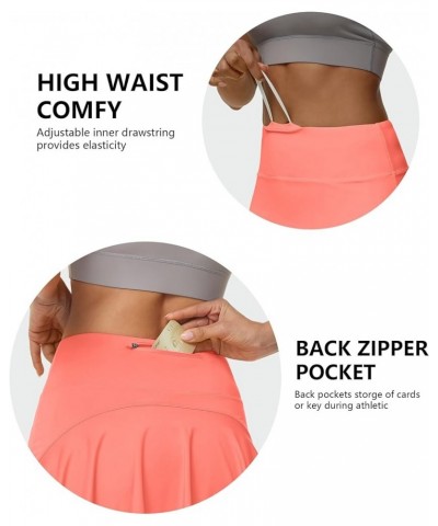 Women's Pleated Tennis Skirts with 3 Pockets High Waisted Flowy Ruffle Atheltic Golf Running Skorts for Workout Casual Scorch...