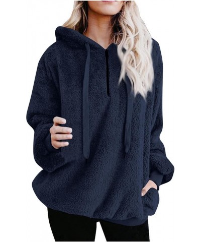 Sherpa Sweatshirt For Women,2023 Warm Trendy Half Zip Up Pullover Fuzzy Fleece Hoodies,Long Sleeve Soft Shaggy Sweatshirt C-r...