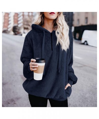 Sherpa Sweatshirt For Women,2023 Warm Trendy Half Zip Up Pullover Fuzzy Fleece Hoodies,Long Sleeve Soft Shaggy Sweatshirt C-r...