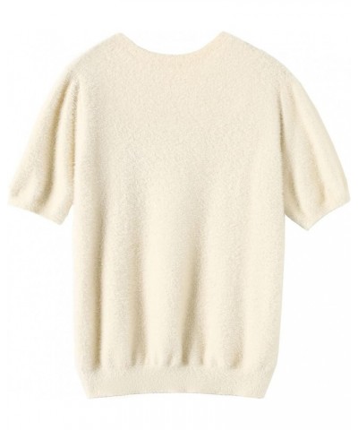 Women's Pullover Sweaters Soft Tops,Short Sleeves and Long Sleeves Fluff Light Camel $13.25 Sweaters