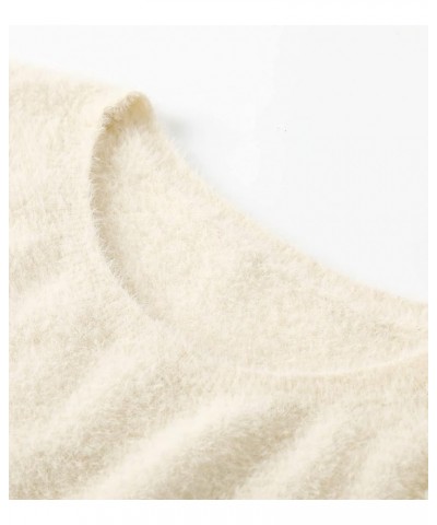 Women's Pullover Sweaters Soft Tops,Short Sleeves and Long Sleeves Fluff Light Camel $13.25 Sweaters