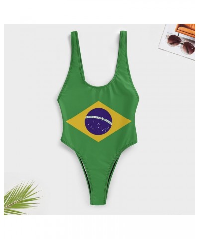 Women One-Piece Swimsuit Brazil Flag Sexy Beach Bikini XL $13.23 Swimsuits