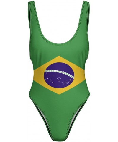 Women One-Piece Swimsuit Brazil Flag Sexy Beach Bikini XL $13.23 Swimsuits