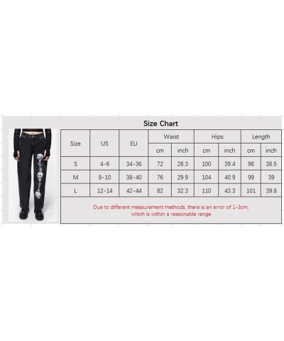 Women High Waisted Wide Leg Denim Pants Y2K Patterned Baggy Flared Hem Jeans Stretch Bell Bottom Trousers 18-black $18.44 Jeans