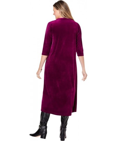 Women's Plus Size Pintuck Velour Dress Black $25.87 Dresses