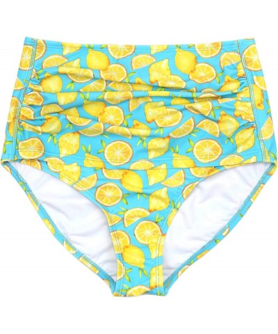 Women's High Waisted Swim Bottoms with UPF 50+ Sun Protection Lemons $23.19 Swimsuits