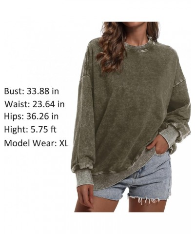 Oversized Vintage Hoodie for Women Cotton Loose Fit Baggy Hooded Sweatshirt Trendy Basic Acid Wash Pullover Top B-green $14.6...