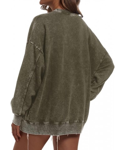 Oversized Vintage Hoodie for Women Cotton Loose Fit Baggy Hooded Sweatshirt Trendy Basic Acid Wash Pullover Top B-green $14.6...