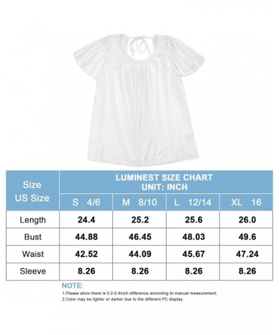 Womens Summer Tops Casual T Shirts Tie-Back Ruffle Short Sleeve Crew Neck Basic Loose Blouses White $8.63 T-Shirts