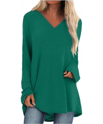 Long Sleeve Shirts for Women,Women's Casual Trendy Gradient Crewneck Shirt Comfy Loose Fit Fall Outgoing Tops 4-dark Green $6...