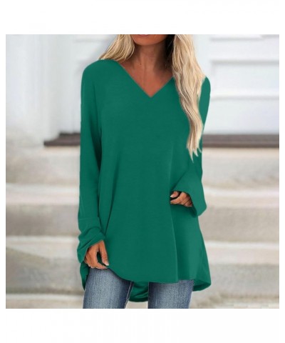 Long Sleeve Shirts for Women,Women's Casual Trendy Gradient Crewneck Shirt Comfy Loose Fit Fall Outgoing Tops 4-dark Green $6...