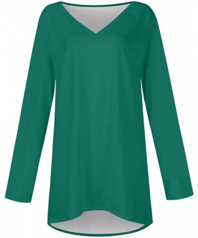 Long Sleeve Shirts for Women,Women's Casual Trendy Gradient Crewneck Shirt Comfy Loose Fit Fall Outgoing Tops 4-dark Green $6...