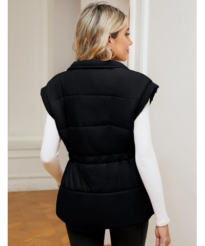 Womens Puffer Vest Zip Up Stand Collar Sleeveless Padded Outerwear Jacket Coat with Pockets S-XXL Black $22.13 Vests