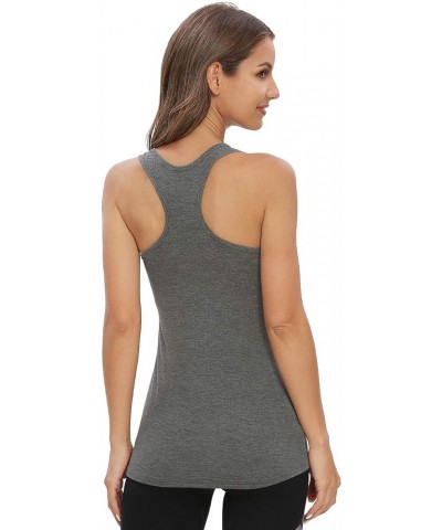 Workout Tank Tops for Women Racerback Yoga Tanks Basic Athletic Activewear-4 Packs Black/White/Gray/Wine Red $14.40 Activewear