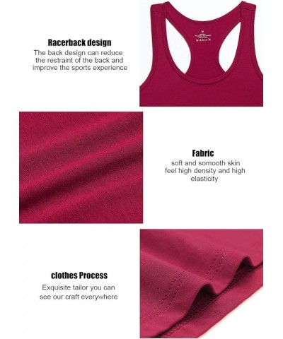 Workout Tank Tops for Women Racerback Yoga Tanks Basic Athletic Activewear-4 Packs Black/White/Gray/Wine Red $14.40 Activewear