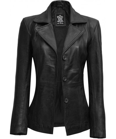 Womens Motorcycle Lightweight Leather Jacket - Real Lambskin Short Biker Jackets Bitonto - Black Leather Blazer Womens $66.50...