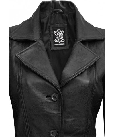 Womens Motorcycle Lightweight Leather Jacket - Real Lambskin Short Biker Jackets Bitonto - Black Leather Blazer Womens $66.50...