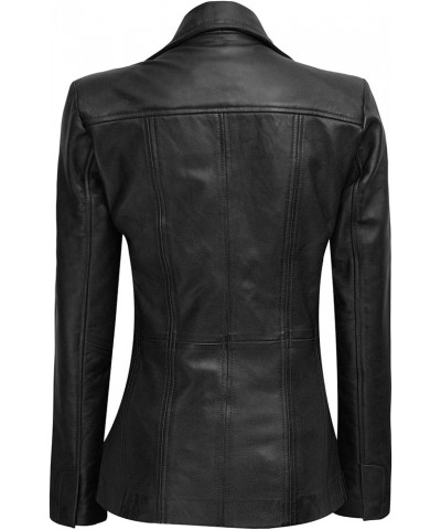 Womens Motorcycle Lightweight Leather Jacket - Real Lambskin Short Biker Jackets Bitonto - Black Leather Blazer Womens $66.50...