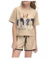 Girls Shorts Set Shirts for Women Crewneck T-shirts Causal Loose Fit Blouse Teen Girls/Boys Y2K Tops Short Tees+Pants 6-bg $8...