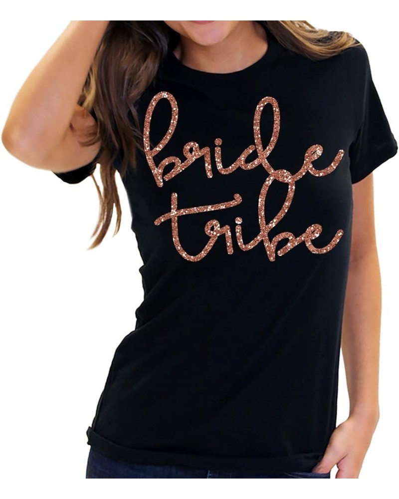 Pink Bride Shirts - Bride Squad Wedding Tees for Bridesmaid, Maid of Honor - Black and White Bachelorette Party Outfits Bride...