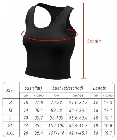 SlimPro 4 Pieces Basic Crop Tank Tops Sleeveless Racerback Workout Crop Top Sport Tank Top for Women Daily Wearing Black, Dar...