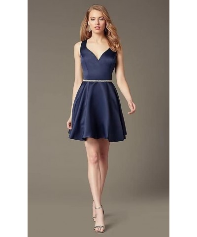 Short Homecoming Dresses with Pockets V-Neck Open Back Satin Prom Party Gowns for Teens 2023 Teal $20.40 Dresses