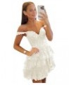 Women's Tiered Lace Homecoming Dresses for Teens Sparkly Sequin Corset Short Prom Party Gowns Ivory $33.00 Dresses