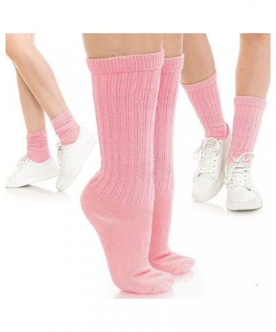 6PK, 3PK Slouch Socks For Women | Pink, Beige, Navy, White, Black Scrunch Crew Socks | 80s 90s Socks 3pk- Light Pink $9.51 Ac...