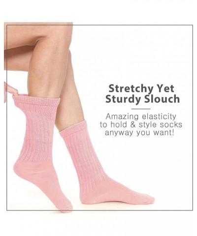 6PK, 3PK Slouch Socks For Women | Pink, Beige, Navy, White, Black Scrunch Crew Socks | 80s 90s Socks 3pk- Light Pink $9.51 Ac...