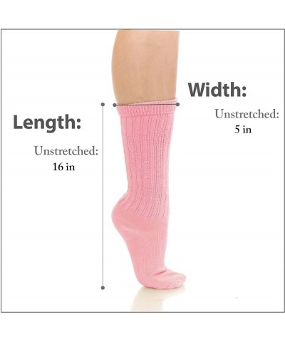 6PK, 3PK Slouch Socks For Women | Pink, Beige, Navy, White, Black Scrunch Crew Socks | 80s 90s Socks 3pk- Light Pink $9.51 Ac...