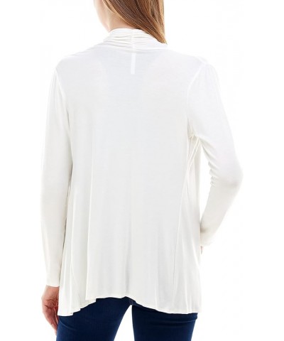 Women's Rayon Span Open Front Drape Cardigan Ivory $12.66 Sweaters