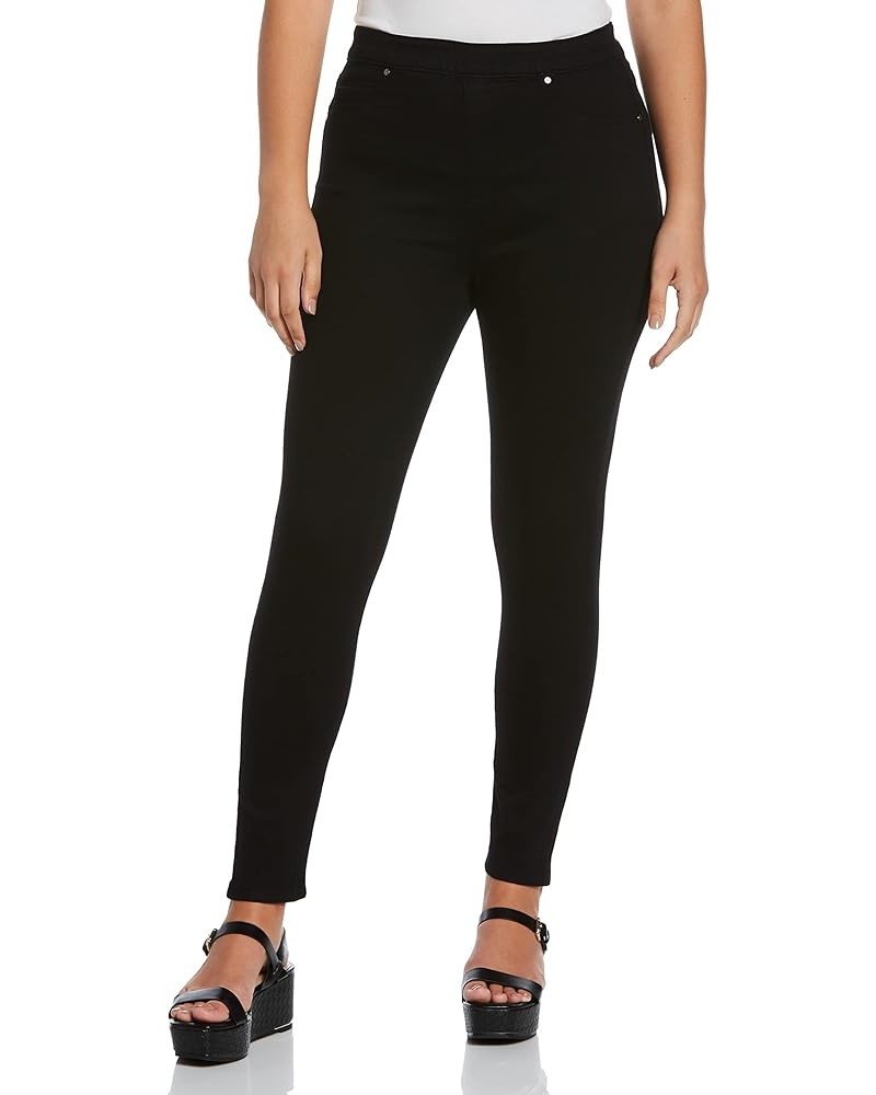 Women's Pull-on Skinny Fit Ankle Jeans Black $11.56 Jeans